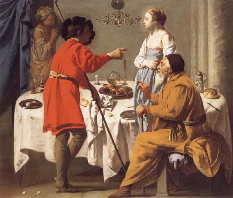 Hendrick the Brugghen Jacob Reproaching Laban for giving Him Leah in Place of Rachel